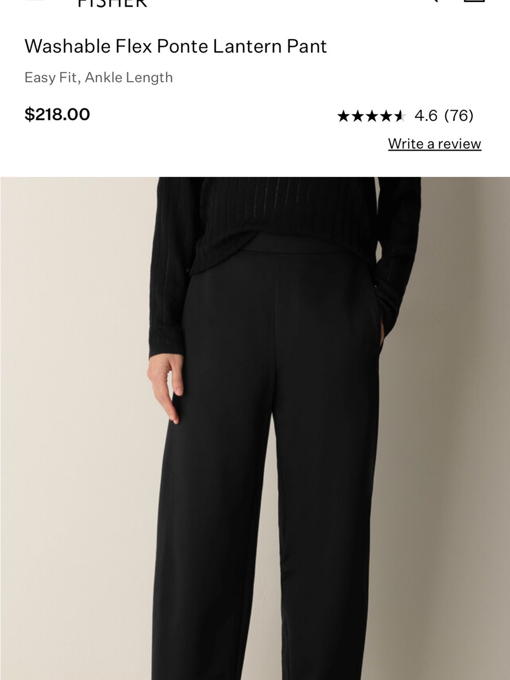 Eileen Fisher Washable Flex Ponte Lantern Pant - Picture 8 of 9